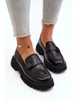 Dámské mokasíny s černým páskem model 21649209 - VINCEZA