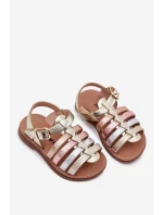 Dětské sandály dívčí z eko kůže zlaté Mariana Dětské sandály dívčí z eko kůže zlaté Mariana