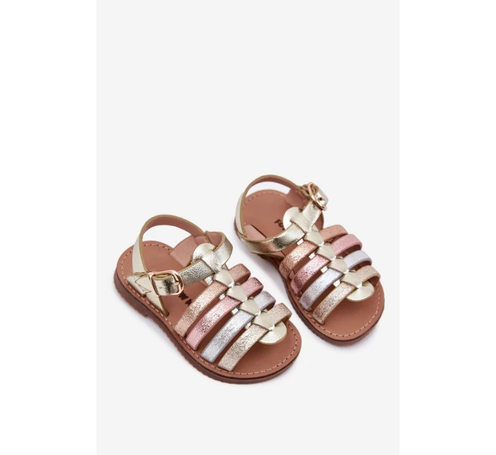 Dětské sandály dívčí z eko kůže zlaté Mariana Dětské sandály dívčí z eko kůže zlaté Mariana