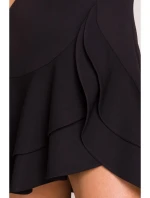 M850 Volánové mini šaty - černé