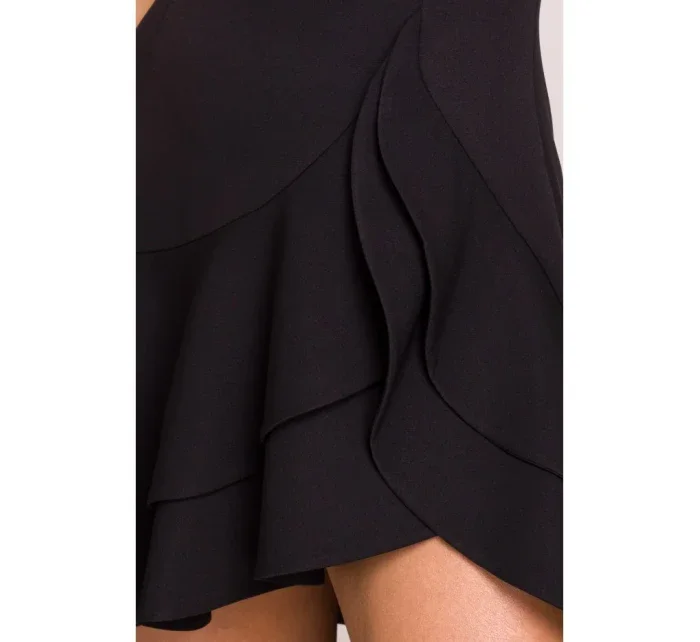 M850 Volánové mini šaty - černé
