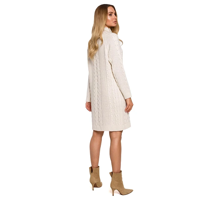 Dámské svetrové šaty model 19358946 béžové - Made Of Emotion