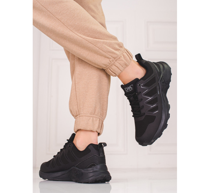 Designové černé  trekingové boty dámské bez podpatku