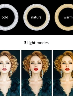 MACLEAN 10" LED12W SELFIE KRUHOVÉ SVĚTLO SE STATIVEM MCE610