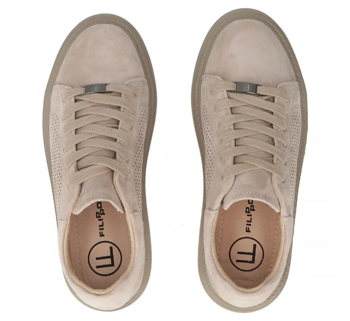 Dámské kožené polobotky béžové model 22061153 - FILIPPO