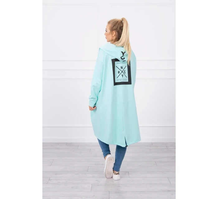 Mátová bunda s kapucí nadměrné velikosti