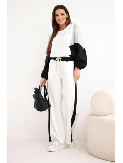 Dámský komplet model 21938016 s volnou mikinou a širokými kalhotami černý - K-Fashion