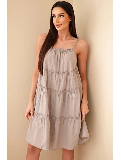 Dámské bavlněné šaty na ramínka s volány fango
