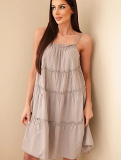 Dámské bavlněné šaty na ramínka s volány fango