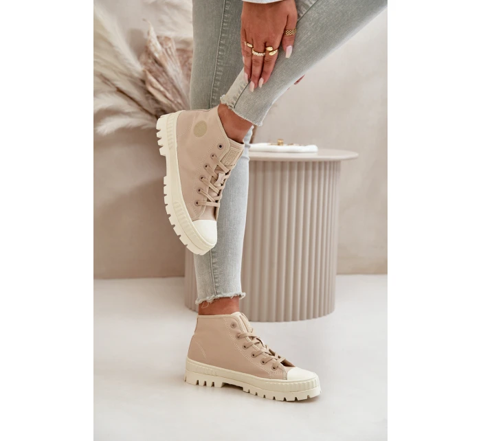 Vysoký Látkové tenisky na platformě Big Star LL274160 Béžová