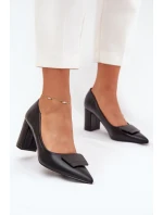 Lodičky Na Klínku S Ozdobou Černé Celira