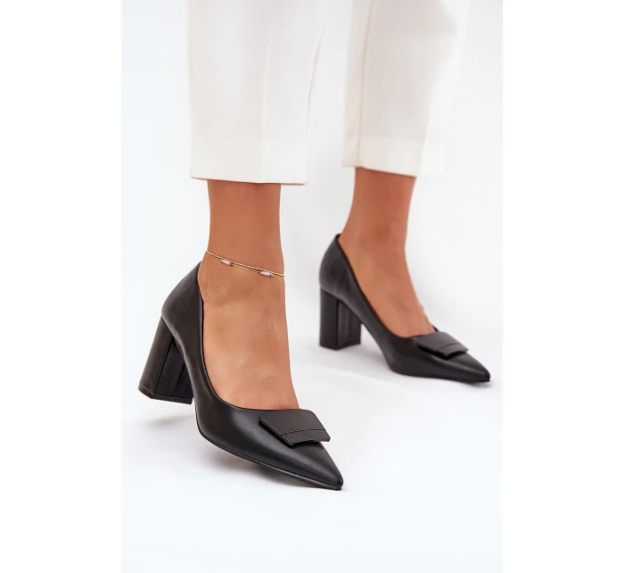 Lodičky Na Klínku S Ozdobou Černé Celira