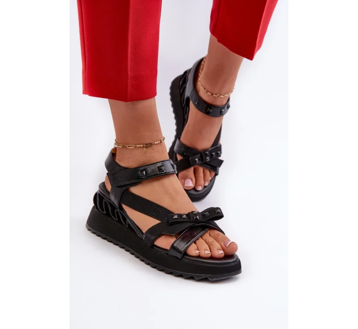 Dámské sandály s mašlí D&A černá Dámské sandály s mašlí D&A černá