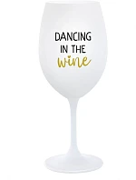DANCING IN THE WINE - bílá sklenice na víno 350 ml