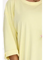Bavlněné volné oversize šaty model 22260592 žluté - numoco