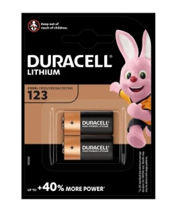 Baterie CR123 DURACELL, balení 2 ks, cena v blistru