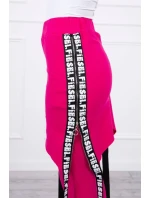 Kalhoty/oblek s nápisem selfie fuchsiová Kalhoty/oblek s nápisem selfie fuchsiová