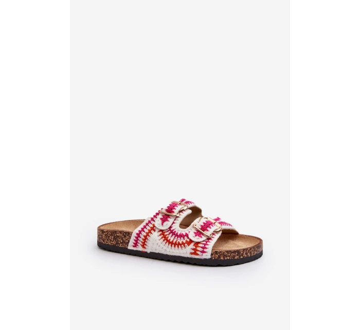 Dámské Bílé Sandály Na Korkové Podrážce model 21649751 - Boto Dámské Bílé Sandály Na Korkové Podrážce model 21649751 - Boto