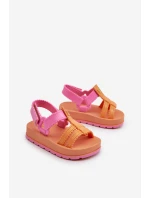 Dětské sandálky na suchý zip  Oranžové model 21662007 - Zaxy