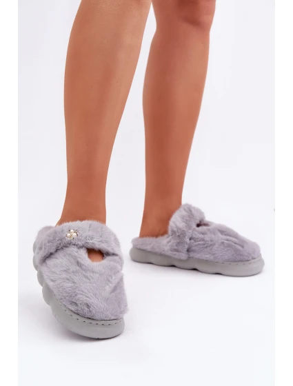 Kožešinové Pantofle S Šedé model 21681711 - Boto Kožešinové Pantofle S Šedé model 21681711 - Boto