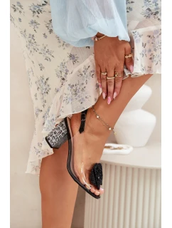 Průhledné Sandály Na Podpatku S A Ozdobou D&A Černé model 21698339 - S.Barski