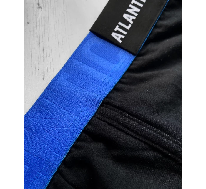 Pánské boxerky ATLANTIC PREMIUM s mikromodal - černé/modré