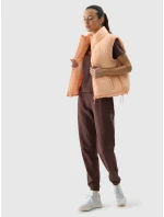 Dámská péřová vesta s výplní ze model 20437808 peří oranžová - 4F Dámská péřová vesta s výplní ze model 20437808 peří oranžová - 4F