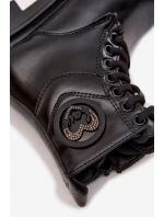 Dívčí zateplené botky s ozdobou LOVE – černé Rosaira Dívčí zateplené botky s ozdobou LOVE – černé Rosaira