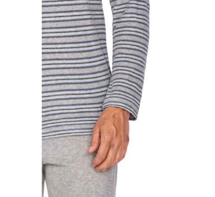 Pánské pyžamo 450 Šedá s modrou melange - REGINA