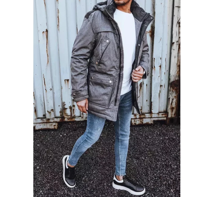 Pánská zimní bunda šedá model 21966652 - Dstreet