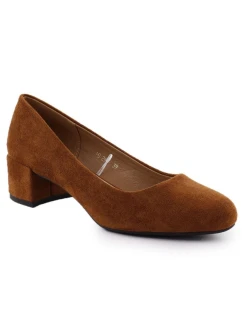 Velbloudí semišové lodičky na klínku Sergio Leone PB291