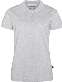 Dámské piqué polo z těžké bavlny 74.0 grey melange model 22413058 - Pure Waste