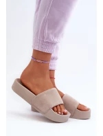 Dámské žabky na platformě z semiše Big Star model 21655526 béžové - Big Star Shoes