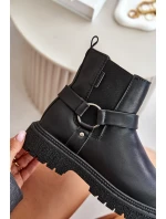 Kotníkové Boty Zateplené Na Zip Big Star OO274A128 Černé Kotníkové Boty Zateplené Na Zip Big Star OO274A128 Černé