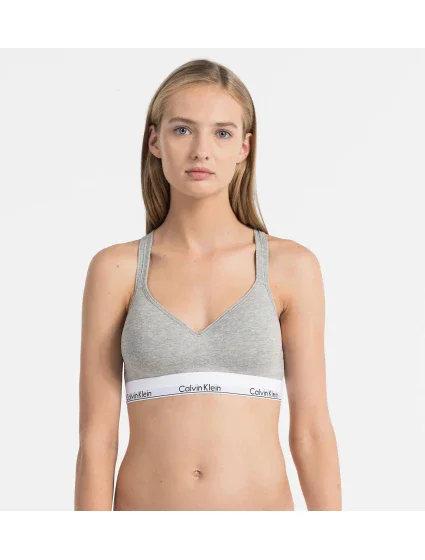 Podprsenka sportovní QF1654E-020 šedá - Calvin Klein