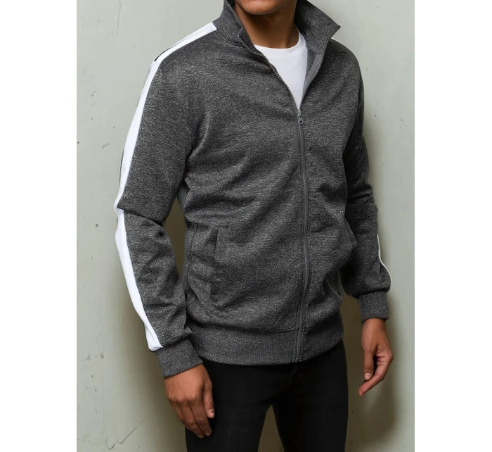 Pánská tmavě šedá mikina na zip FashionStreet BX5563