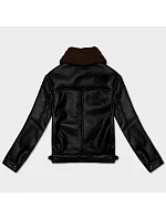 Dámská přechodná kožená bunda s umělou kožešinou J Style černohnědá (11Z8267) Dámská přechodná kožená bunda s umělou kožešinou J Style černohnědá (11Z8267)