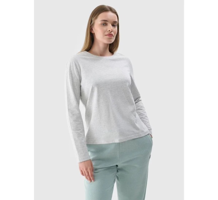 Dámské oversize hladké tričko s dlouhým rukávem model 21432182 - 4F Dámské oversize hladké tričko s dlouhým rukávem model 21432182 - 4F