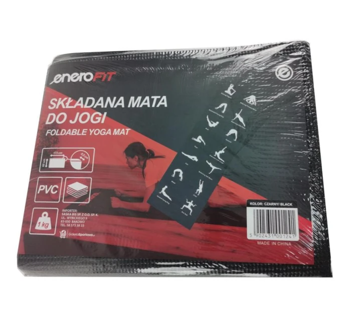 Skládací podložka na jógu 1700x600x5MM ČERNÁ ENERO FIT