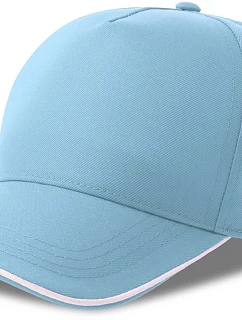 Atlantis Headwear Recy Five Piping 5 panelová sandwich kšiltovka 33.0282 light blue/white