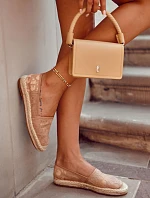 Klasické dámské espadrilky prolamované nude Catris