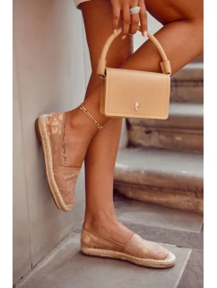 Klasické dámské espadrilky prolamované nude Catris