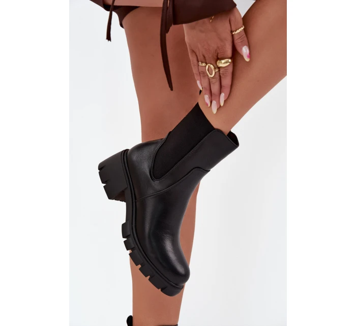 Dámské Botky Na Eko Kůže Černé model 21707142 - Boto Dámské Botky Na Eko Kůže Černé model 21707142 - Boto