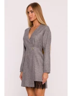Zavinovací šaty z grafitové model 21295900 - Moe Zavinovací šaty z grafitové model 21295900 - Moe