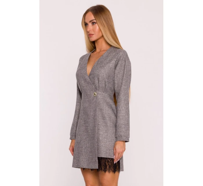 Zavinovací šaty z grafitové model 21295900 - Moe Zavinovací šaty z grafitové model 21295900 - Moe