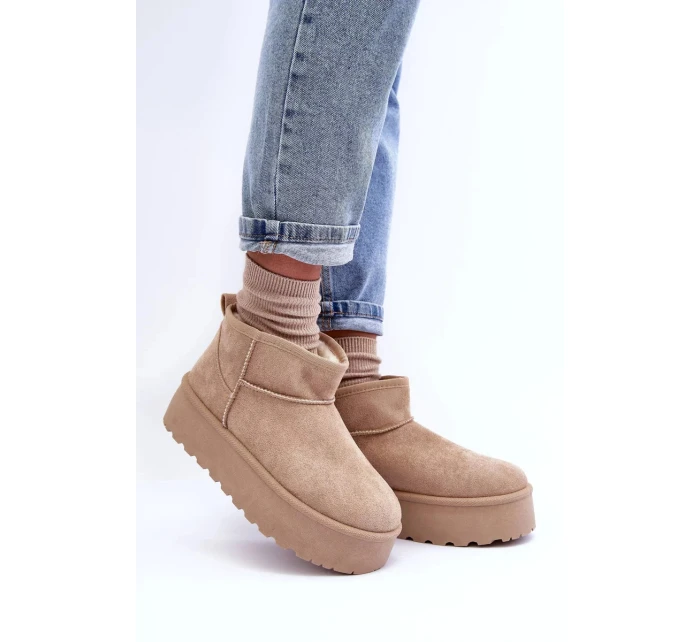 Kůže Sněžní Boty Na Platformě Bežové Corcoran Kůže Sněžní Boty Na Platformě Bežové Corcoran