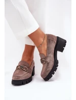 Dámské polobotky model 21205159 tmavě béžové Step in style - SWEET SHOES