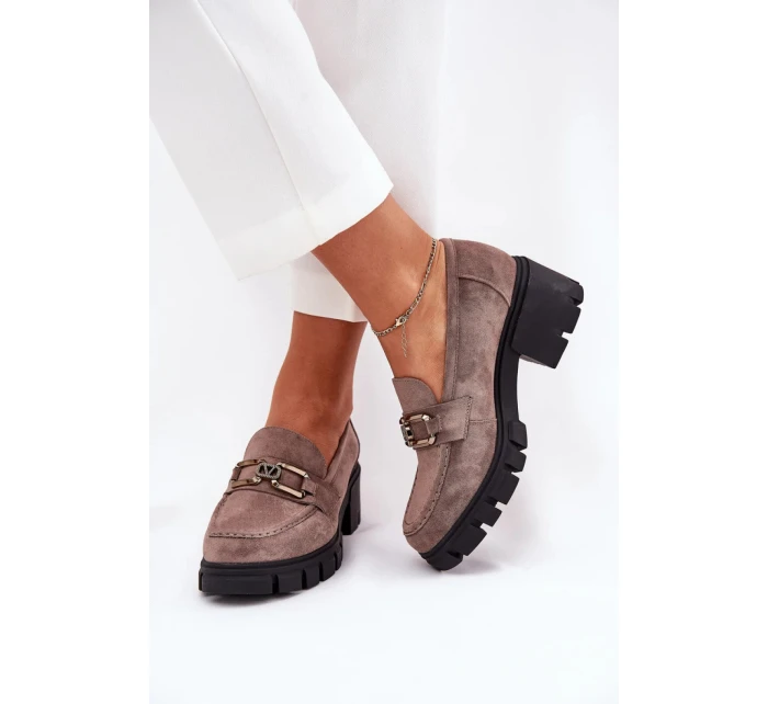 Dámské polobotky model 21205159 tmavě béžové Step in style - SWEET SHOES