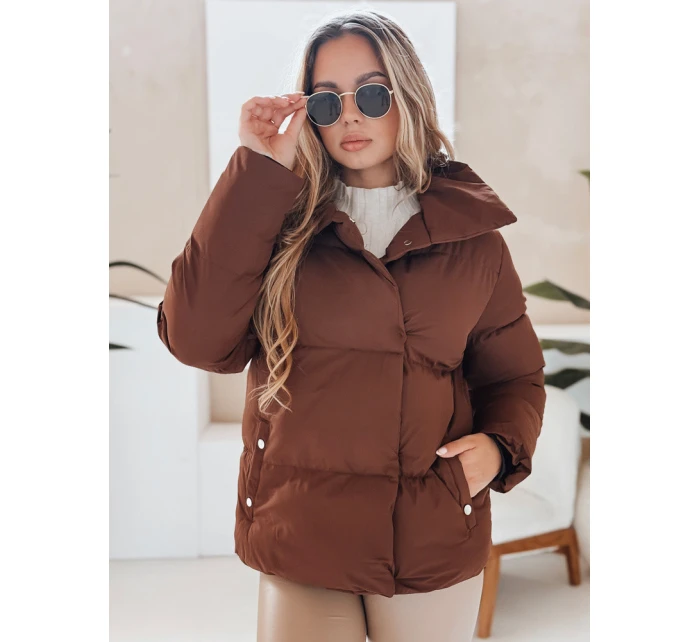 Dámská prošívaná zimní bunda LARO hnědá FashionStreet TY4958