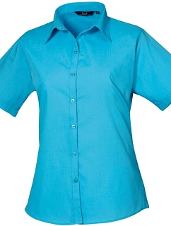 Premier PR 302 Popelínová halenka s krátkým rukávem 39.0302 turquoise